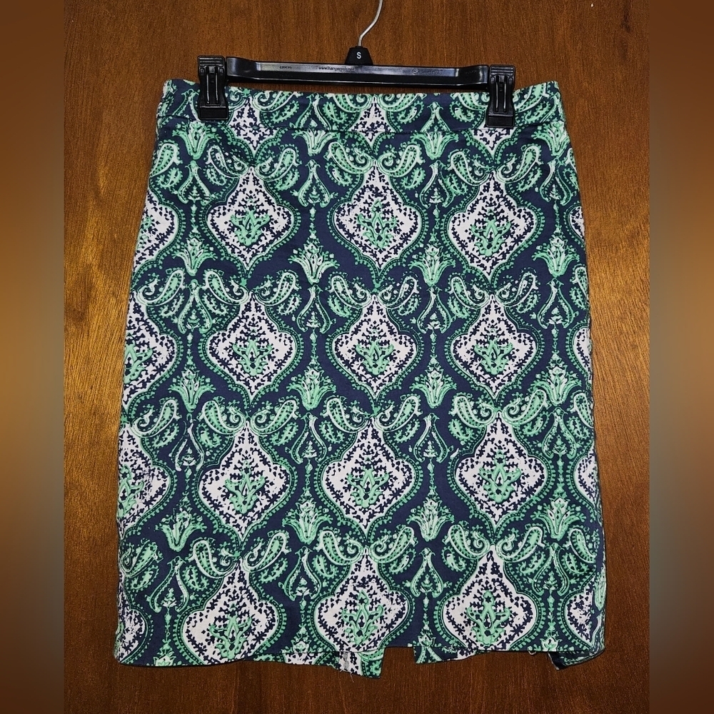 J Crew The Pencil Skirt Paisley Print Cotton Size 6 NWOT